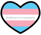 Digital art of the transgender pride flag in a heart.
