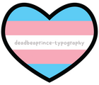 Digital art of the transgender pride flag in a heart.