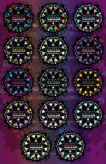 Image collage of 14 pieces of digital art of LGBTQ+ pride flag star art. With the quote "the future is gender nonconforming".